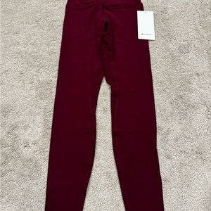 NWT Lululemon Align Super High Rise Pant 28" Size 6 DRBY Dark Ruby
